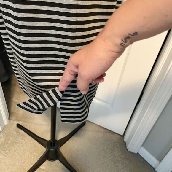 Ann Taylor NWT Stripe Peplum Stretch Sleeveless Fully Lined Sheath Dress - Picture 10 of 14